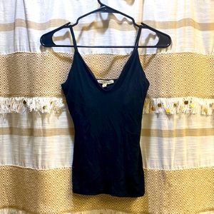 Deep V Black Spaghetti Strap Tank